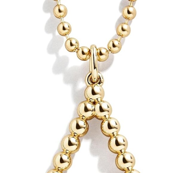 Gold-Plated Brass Initial Necklace 26 Inches Statement Layered Jewelry for Women